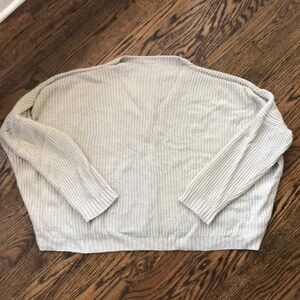 Beige vintage inspired mock neck oversized sweater